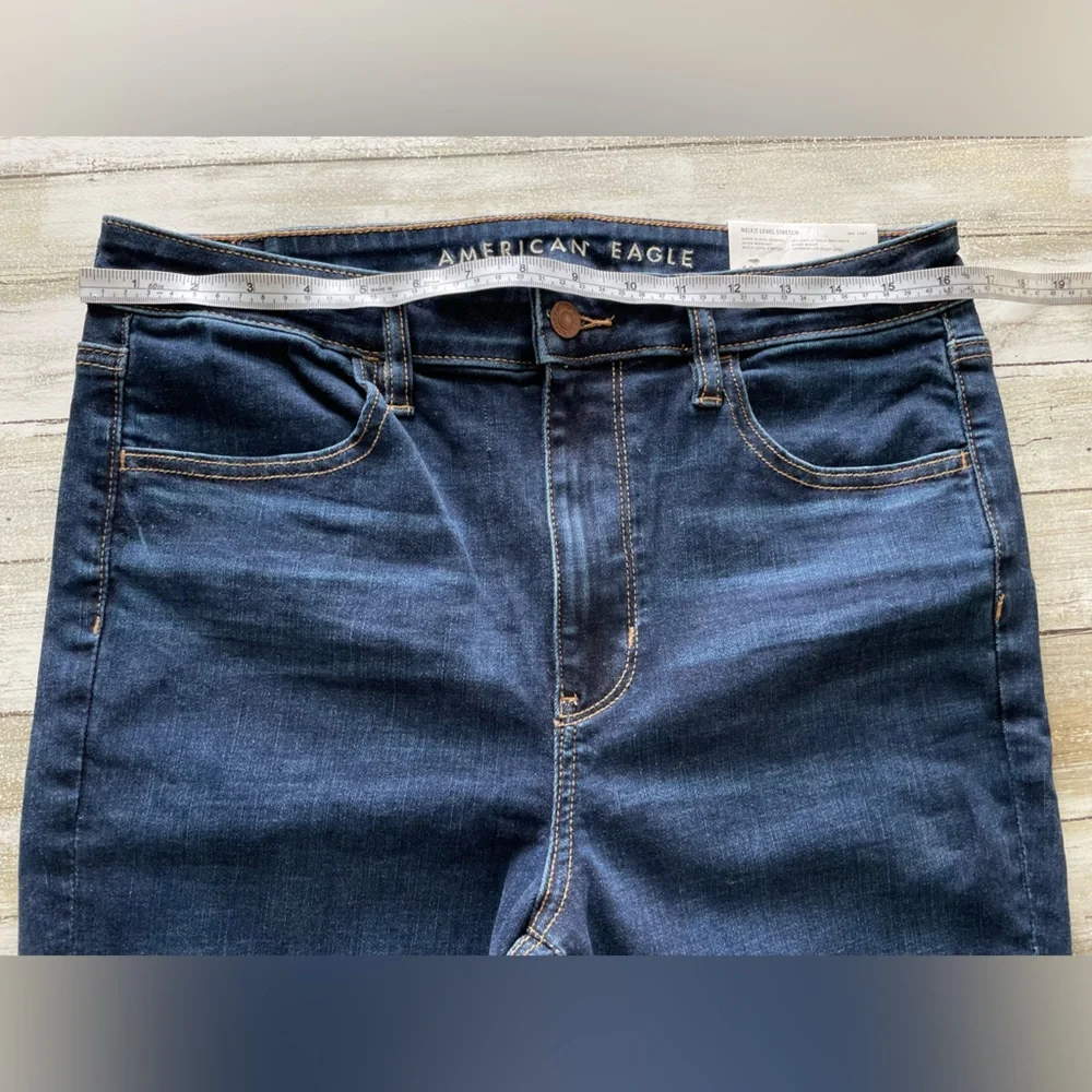 SOLD AE Next Level Super High-Waisted Dark Blue Jegging size 12 X-long - Picture 13 of 15